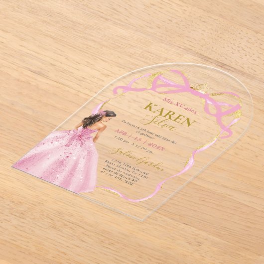 Quinceanera Acrylic Invitation アクリル招待状 (レイダウン)