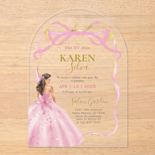 Quinceanera Acrylic Invitation アクリル招待状 (正面)