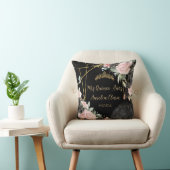 Quinceanera Black and Blush Pink Floral Photo クッション (椅子)