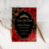Quinceanera Black Red Gold セーブザデート