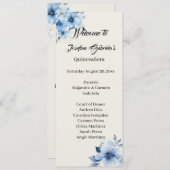 Quinceanera blue double side program card  プログラム (正面/裏面)