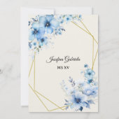 Quinceañera blue floral Invitation 招待状 (裏面)