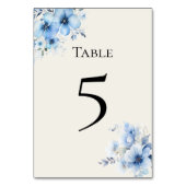 Quinceanera blue floral Table Number Card テーブルナンバー (裏面)