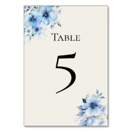 Quinceanera blue floral Table Number Card テーブルナンバー