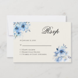 Quinceanera blue Reply RSVP Card