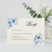 Quinceanera blue Reply RSVP Card (スタンド正面)