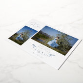 Quinceañera Blue Trendy Branches Spanish 2 Photos  箔招待状 (回転した状態)