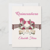 Quinceañera Blush Pink Charra,Charro Western セーブザデート (裏面)