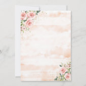 Quinceanera Blush Pink Flowers Butterfly 招待状 (裏面)