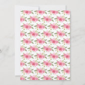 Quinceañera Blush Pink Princess Brunette Girl 招待状 (裏面)