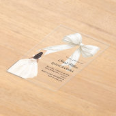 Quinceanera bow ivory dress cream clear luxury アクリル招待状 (レイダウン)