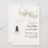 Quinceanera bow ivory dress cream luxury 招待状 (正面)
