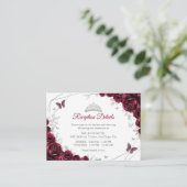 Quinceanera Burgundy Silver Floral Details エンクロージャーカード (スタンド正面)