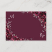 Quinceanera Burgundy Silver Floral Details エンクロージャーカード (裏面)
