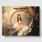 Quinceañera Celebration Custom Floral Guest Book ゲストブック (正面)