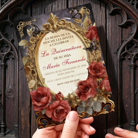 Quinceañera Dark Fantasy Gótica Romántica 招待状