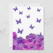 Quinceanera Elegant Purple Floral Tiara XV 15 招待状 (裏面)