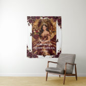 Quinceañera Emerald Gold Burgundy Roses Princess タペストリー (インサイチュ)