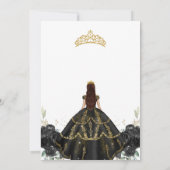 Quinceanera Floral Black Gold Invitation 招待状 (裏面)