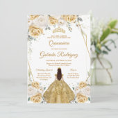 Quinceanera Floral Gold Invitation 招待状 (スタンド正面)