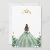 Quinceanera Floral Green Gold Invitation 招待状 (裏面)