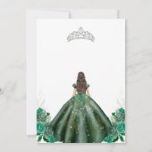 Quinceanera Floral Green Silver Invitation 招待状 (裏面)