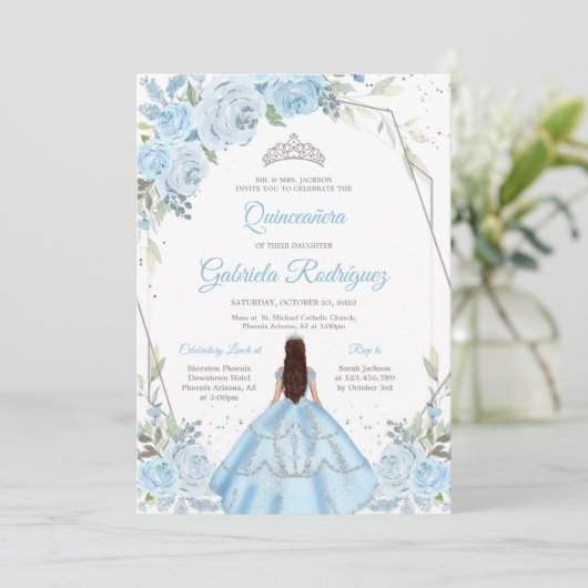 Quinceanera Floral Invitation 招待状 (スタンド正面)