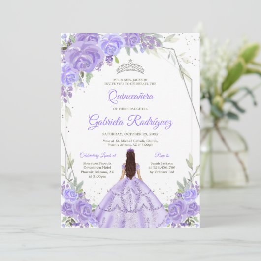 Quinceanera Floral Invitation 招待状 (スタンド正面)