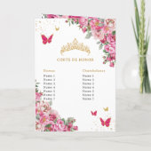 Quinceañera Fuchsia Gold Padrinos Events Program プログラム (裏面)