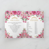 Quinceañera Fuchsia Gold Padrinos Events Program プログラム (内部)