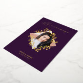 Quinceañera Golden Diamond Wildflowers Photo 箔招待状 (回転した状態)