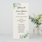Quinceanera green floral double side program card  プログラム (スタンド正面)