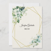 Quinceañera green floral Invitation 招待状 (裏面)