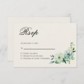 Quinceanera Green floral Reply RSVP Card (正面/裏面)