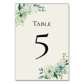 Quinceanera green floral Table Number Card テーブルナンバー (裏面)