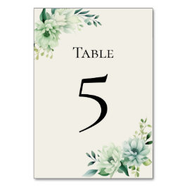 Quinceanera green floral Table Number Card テーブルナンバー