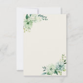 Quinceanera green floral Thank You Card サンキューカード (裏面)