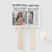 Quinceañera Hand Fans, 15th Birthday Newspaper ハンドファン (正面&裏面)