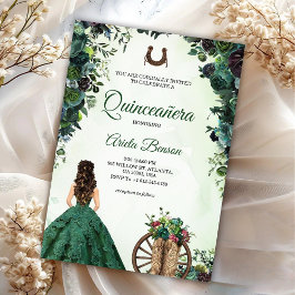 Quinceañera invitation card featuring a girl  招待状