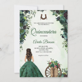 Quinceañera invitation card featuring a girl  招待状