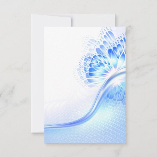 Quinceanera invitation digital butterfly blue 招待状 (裏面)