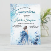  Quinceañera invitation Elegant Blue 招待状 (スタンド正面)