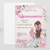  Quinceañera invitation Pink  招待状 (正面/裏面)