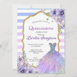  Quinceañera invitation shades of Purple 招待状