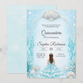 Quinceanera Invitation with an ocean theme  招待状 (正面/裏面)