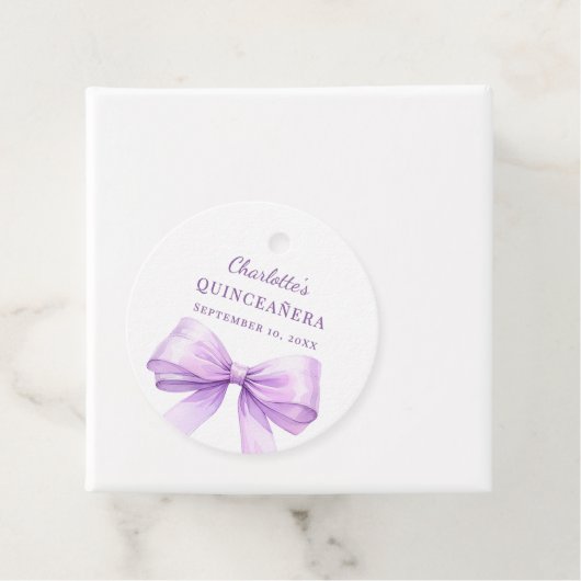 Quinceanera lavender bow DIY write by hand フェイバータグ (インサイチュ)