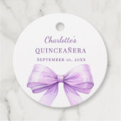 Quinceanera lavender bow DIY write by hand フェイバータグ (正面)