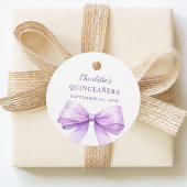 Quinceanera lavender bow DIY write by hand フェイバータグ