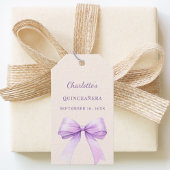 Quinceanera lavender bow ivory DIY write by hand ギフトタグ