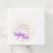 Quinceanera lavender bow ivory DIY write by hand フェイバータグ (インサイチュ)